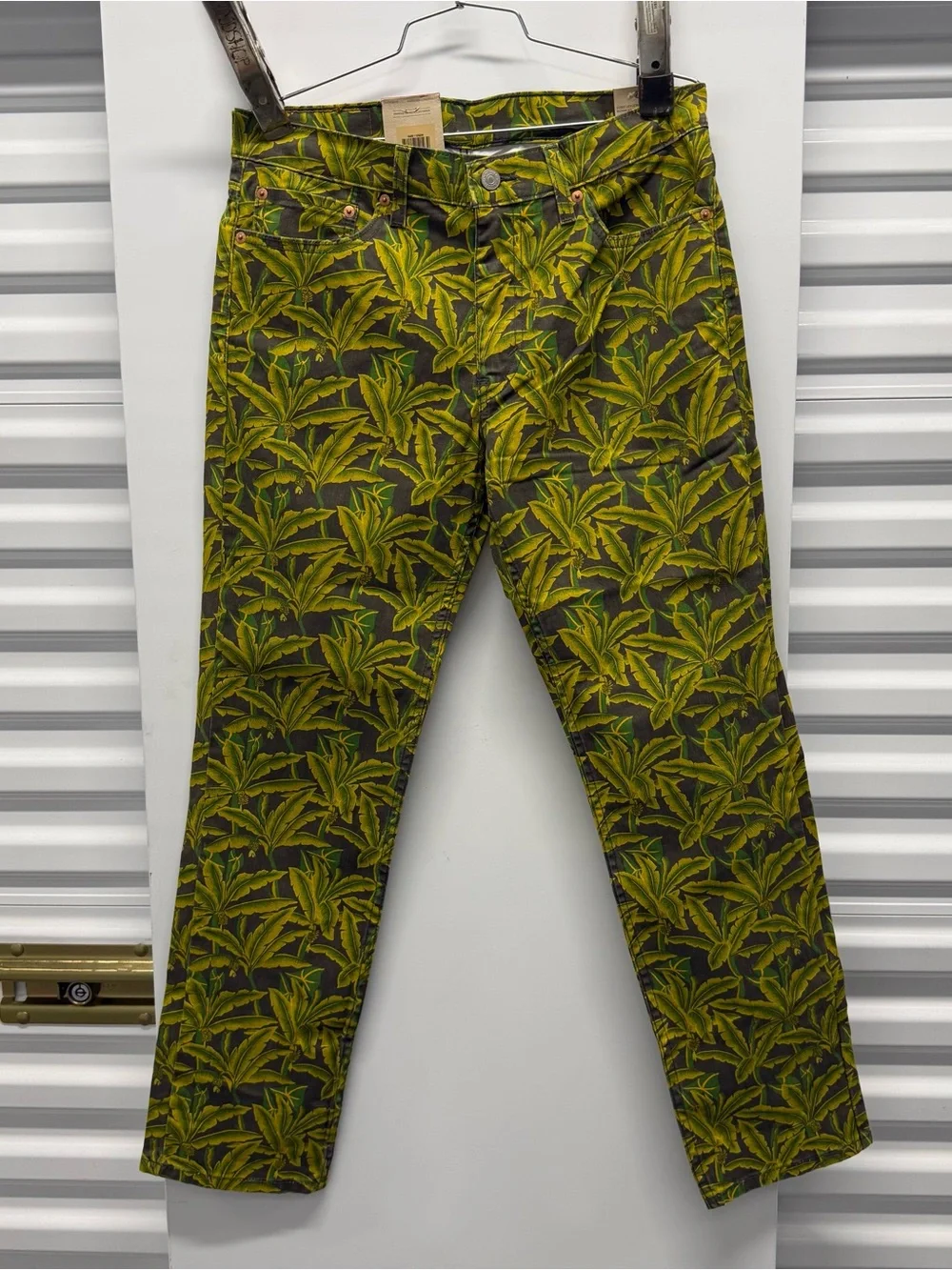 Levi's 511 Slim Tropical Leaf Print Jeans in Green and Yellow